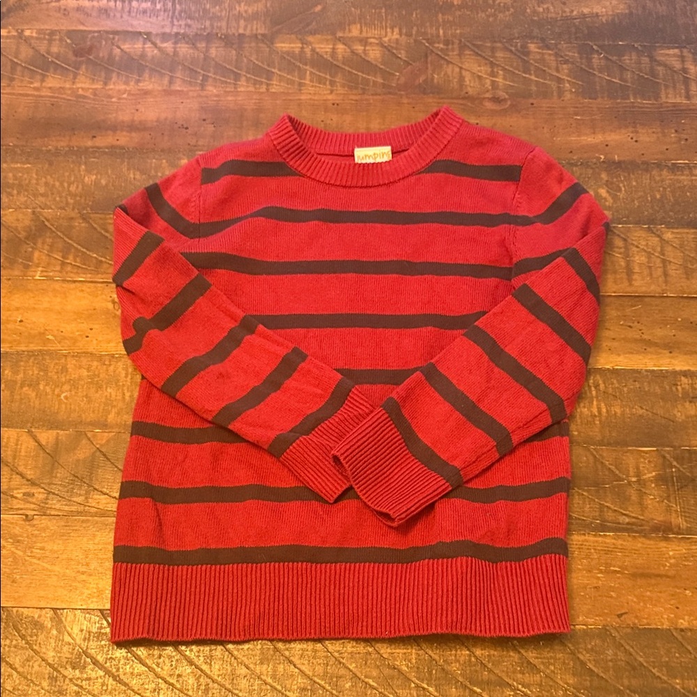 Jumping Beans Red and Black Striped Crewneck Sweater